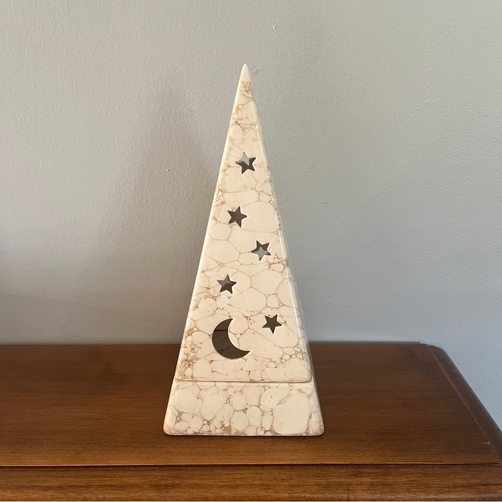 PartyLite Candleholder Moon & Stars Celestial Pyramid Tealight or Votive